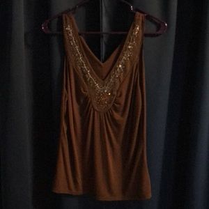 Dark brown/chocolate blouse with sequins